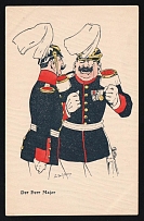 1914-18 'Mr. Major' WWI European Caricature Propaganda Postcard, Europe