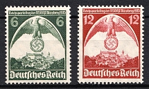 1935 Third Reich, Germany (Mi. 586 X - 587 X, Full Set, CV $30, MNH)