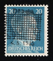 1945 DOBELN Local Issue 20pf, Germany, Overprint on Hitler's head (MNH)