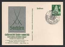 1938 'Saxony at work. Dresden 1938', Propaganda Postal stationery, Third Reich Nazi Germany