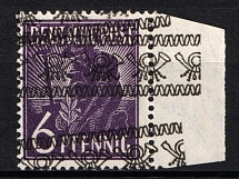 1948 6pf British and American Zones of Occupation, Germany (Mi. 37 I var, Multiple Overprints)