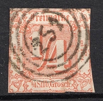 1861 1/4sgr Thurn and Taxis, German States, Germany (Mi. 13, Signed, Canceled, CV $60)