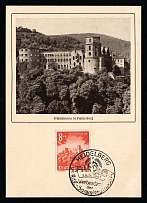 1941 'Castle ruins in Heidelberg', Propaganda Postcard, Third Reich Nazi Germany