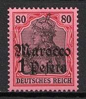 1905 1p on 80pf German Offices in Morocco, Germany (Mi. 29, CV $30)