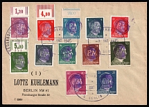 1945 (2 Oct) FREDERSDORF Local Issue 1pf - 40pf, Germany, Overprint on Hitler's head, Commercial Cover