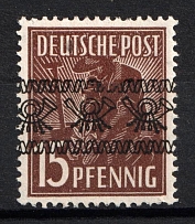 1948 15pf British and American Zones of Occupation, Germany (Mi. 41 I AF O II, CV $120)