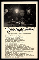 1933-1945 'Good night, mother', Propaganda Postcard, Third Reich Nazi Germany (Yellow paper)