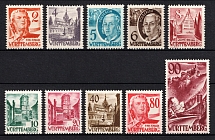 1948-49 Wurttemberg-Hohenzollen, French Zone of Occupation, Germany (Mi. 28 - 37, Full Set, CV $260)