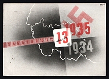 1935 'Referendum in the Saar region', Propaganda Postcard, Third Reich Nazi Germany