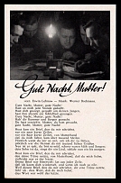 1933-1945 'Good night, mother', Propaganda Postcard, Third Reich Nazi Germany