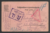 1917 Odessa Censorship, WWI Censored POW postcard from Khristinovka to Austria with violet boxed censor handstamp 'DC 251' and Vienna cs