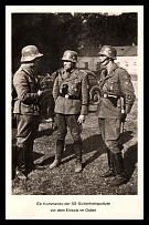 1933-1945 'A commando of the SS security police before deployment in the East', Propaganda Postcard, Third Reich Nazi Germany