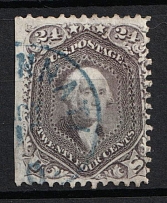 1862 24c Lincoln, United States, USA (Scott 78, Dark Lilac, Blue Cancellation, CV $445)