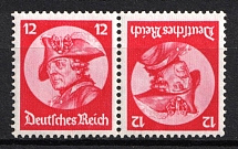 1933 12pf Third Reich, Germany, Tete-beche, Se-tenant, Zusammendrucke (Mi. K 18, CV $40, MNH)