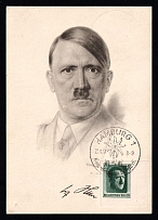 1937 'Adolf Hitler', Propaganda Postcard, Third Reich Nazi Germany