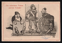 1914-18 'Our enemies' bad dream' WWI European Caricature Propaganda Postcard, Europe