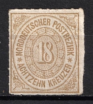 1868 18kr North German, German States, Germany (Mi. 11, CV $60)