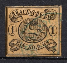 1853 1sgr Braunschweig, German States, Germany (Mi. 6, Canceled, CV $90)