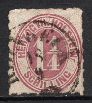 1865 1 1/4s Schlezwig, German States, Germany (Mi. 20, Canceled, CV $40)