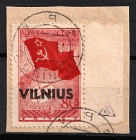 1941 80k Vilnius on piece, Lithuania, German Occupation, Germany (Mi. 17, Canceled, Margin, Certificate, Signed, CV $390)