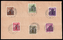 1945 SCHWARZENBERG I Local Issue 3pf - 40pf on piece, Germany, Official Stamps (Canceled)