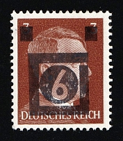 1945 NAUMBURG Local Issue 6pf, Germany, Overprint on Hitler's head (Mi. 1, Signed, CV $590, MNH)