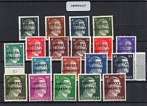 1945 HERRNHUT Local Issue 1pf - 80pf, Germany, Overprint on Hitler's head (MNH)