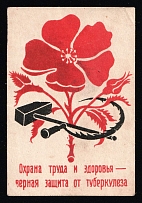 1927 Soviet Russia USSR Rostov-on-Don Labour and health protection - the best defense against tuberculosis charity vignette label