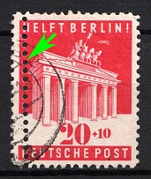 1948 20pf British and American Zones of Occupation, Germany (Mi. 102 var, DOUBLE Perforation, Used)