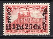 1906 1p 25c on 1m German Offices in Morocco, Germany (Mi. 43, CV $100)