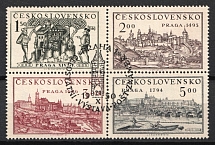 1950 Czechoslovakia, Se-tenant, Block of Four (Mi. 630 - 633, Full Set, Used, CV $30)