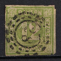 1862 12kr Bavaria, German States, Germany (Mi. 12, Canceled, CV $130)