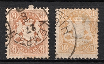 1873 Bavaria, German States, Germany (Mi. 28 Y - 29 Y, Signed, Canceled, CV $30)