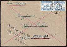 1944 (23 May) Third Reich, Military Mail, Germany, Airmail Cover (Mi. 1 B x, CV $60, Used)