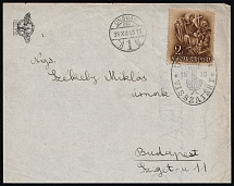 1938 (10 Dec) Hungary, Part of Front Cover from Uzhhorod (now Ukraine) to Budapest franked with 2f (Commemorative Cancellation)