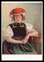 1933-1945 'Black forest woman from Gutach', Propaganda Postcard, Third Reich Nazi Germany