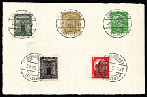 1945 SCHONHEIDERHAMMER Local Issue 1pf - 24pf on piece, Germany, Official Stamps (Canceled)