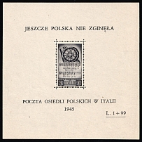 1946 Barletta - Trani, Polish II Corps in Italy, Poland, DP Camp, Displaced Persons Camp, Block (Wilhelm Bl. 2, CV $170, MNH)