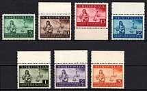 1944 Albania, German Occupation, Germany (Mi. 15 - 21, Full Set, Margins, CV $50)