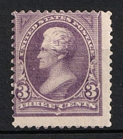 1894 3c Jackson, United States, USA (Scott 253, Purple, SHIFTED Perforation, CV $120+)