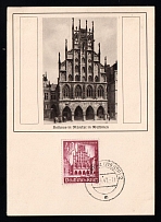 1941 'City Hall in Muenster in Westphalia', Propaganda Postcard, Third Reich Nazi Germany