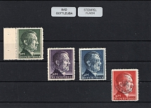 1945 BAD GOTTLEUBA Local Issue 1RM - 5RM, Germany, Overprint on Hitler's head (Mi. 20 - 21, I - II, MNH)