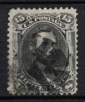 1868 15c Washington, United States, USA (Scott 98, Black, Used, CV $275)