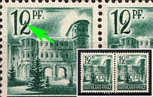 1947-48 12pf Rhineland-Palatinate, French Zone of Occupation, Germany (Mi. 4 PF V, '2' in '12' Сlosed, MNH)