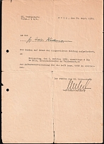 1939 (29 Sep) Cologne, Third Reich, Germany, Invitation to the Entrance Exam (Used)