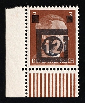 1945 NAUMBURG Local Issue 12pf, Germany, Overprint on Hitler's head (Mi. 4, Corner Margin, Signed, CV $780, MNH)