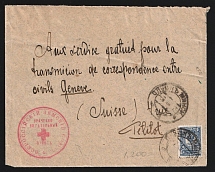 1915 Petrograd Censorship, WWI Censored cover from Sluck to Geneva with violet boxed censor handstamp 'Opened by censor 80'