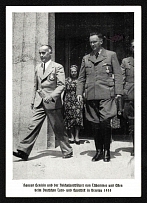 1938 'Konrad Jenlein and the Reich Sports Leader von Tschammer and Often at the German Gymnastics and Sports Festival in Breslau 1938', Propaganda Postcard, Third Reich Nazi Germany