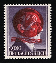 1945 HOLZHAUSEN Local Issue 2RM, Germany, Overprint on Hitler's head (PROOF, Signed, MNH)