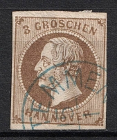 1859 3gr Hannover, German States, Germany (Mi. 16, Canceled, CV $110)